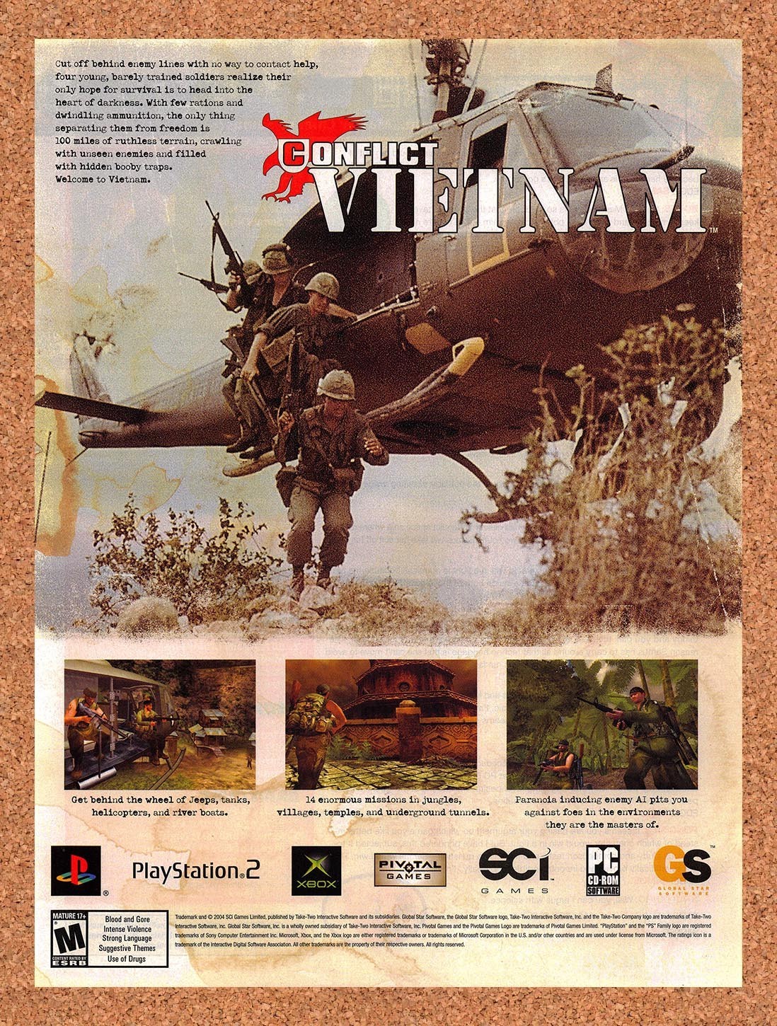 2004 Conflict Vietnam PS2 Original Advertisement / Retro Promo v1