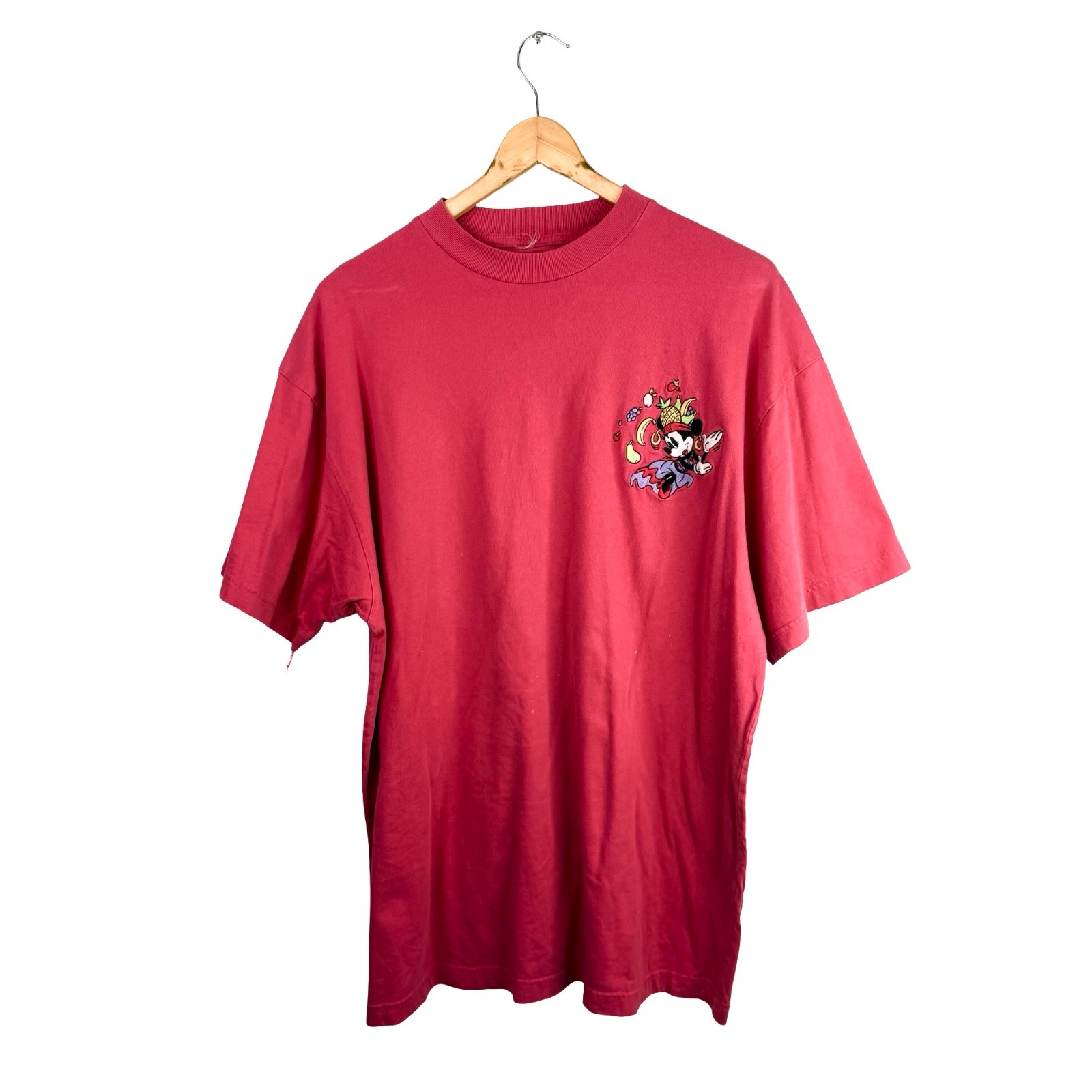 Vintage Mickey Minnie T-Shirt The Disney Store XL 2001 Embroidered Pocket Tee