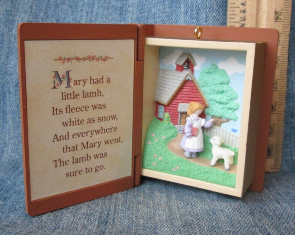 MARY HAD A LITTLE LAMB MOTHER GOOSE BOOK 1996 Hallmark Christmas Ornament OR43