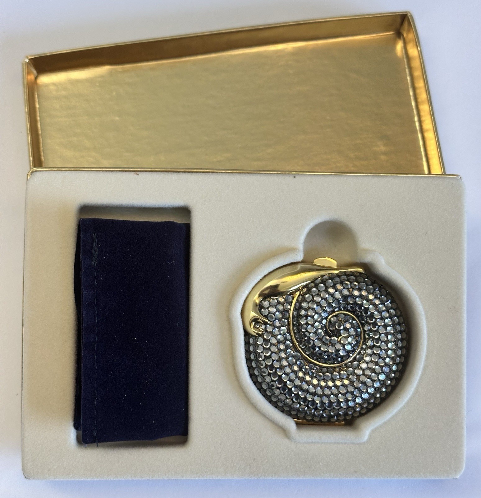 Estee Lauder Swarovski Crystals Snail Compact  Lucidity Transparent-06  NIB