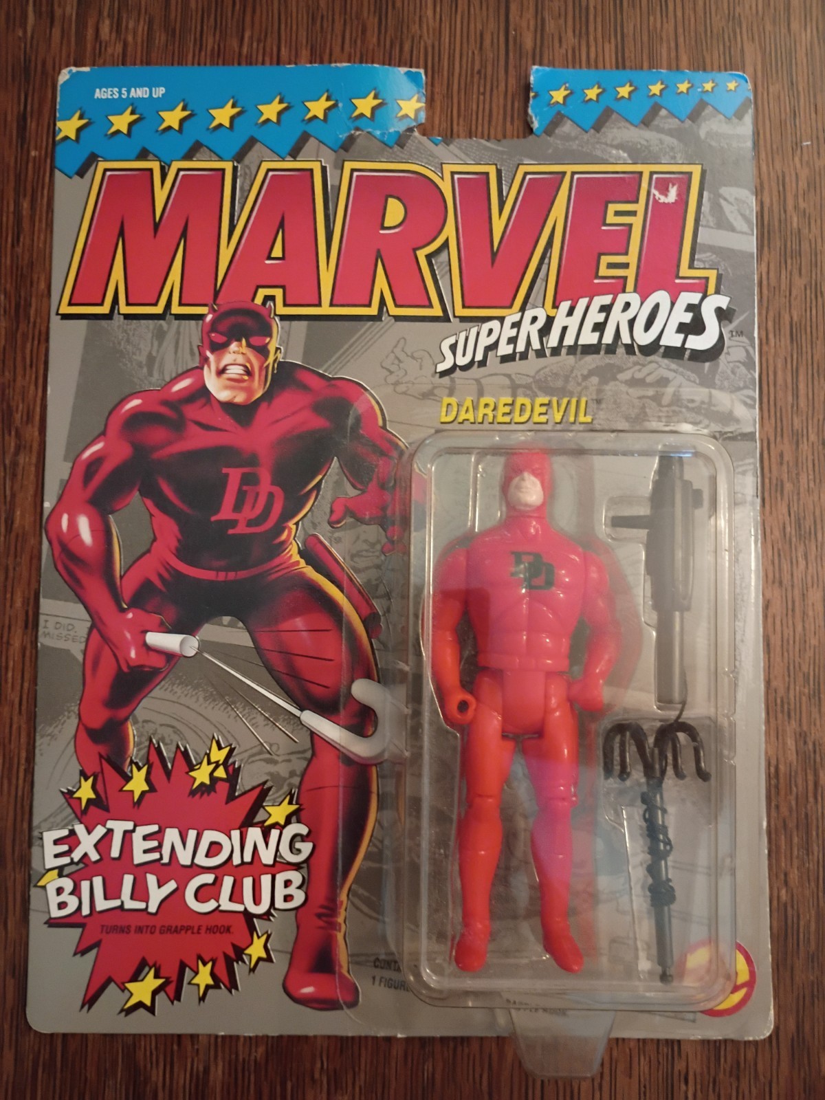 Toy Biz Marvel Super Heroes Daredevil Action Figure New On Card 1990 Good