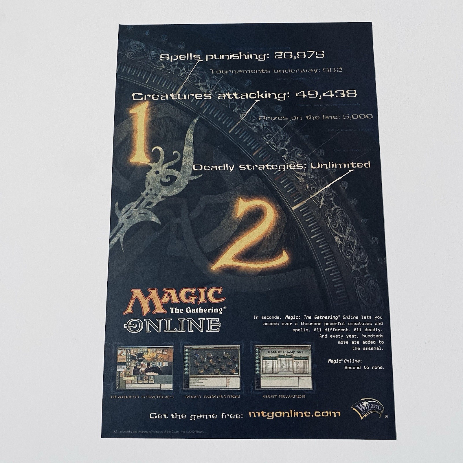 Magic The Gathering Online PC Game Promo Poster Rare WOTC 2000s Print Ad