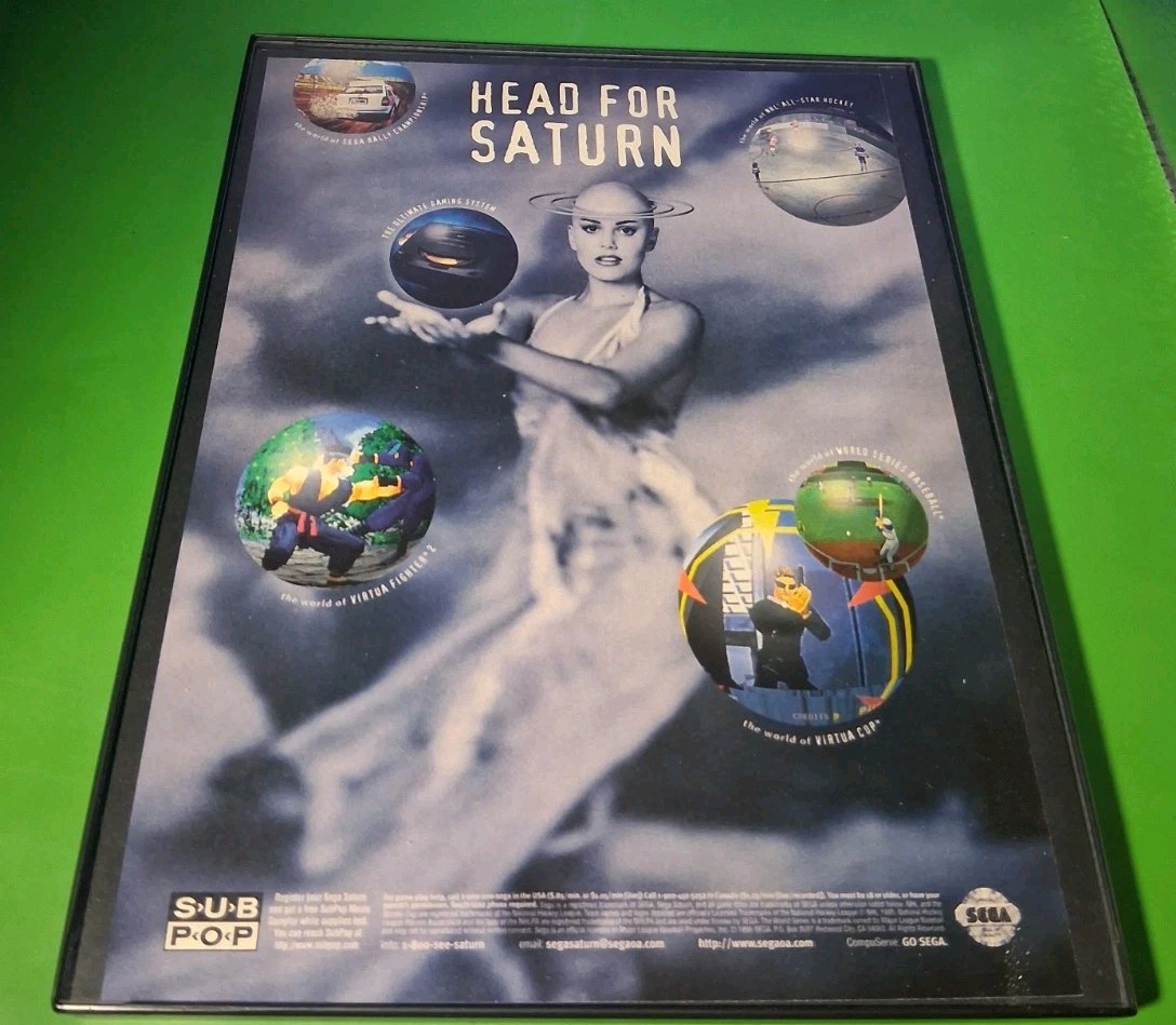 Sega Saturn Video Game System Framed Print Ad 8.5x11  1995