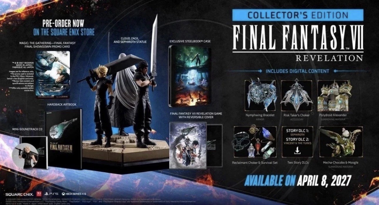 Final Fantasy 7 Revelation PS5 Collectors Edition Confirmed Presale 