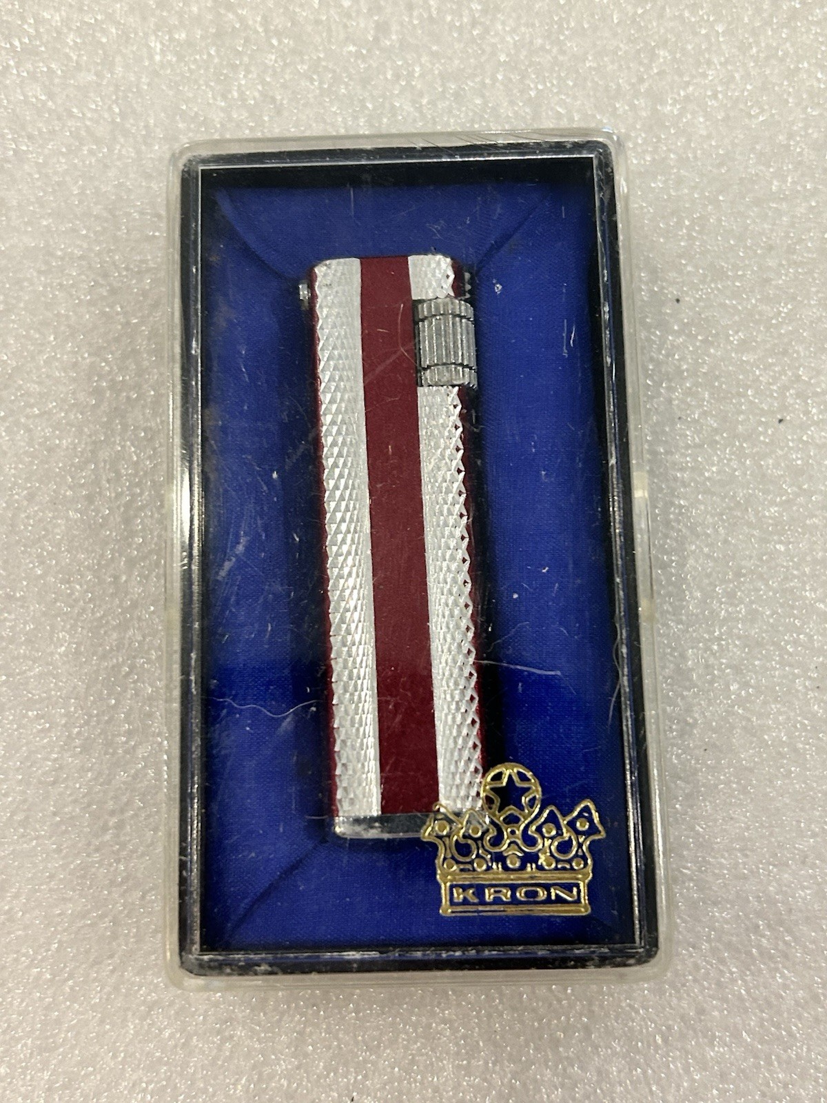 Vintage KRON Enamel Butane Lighter New In Box