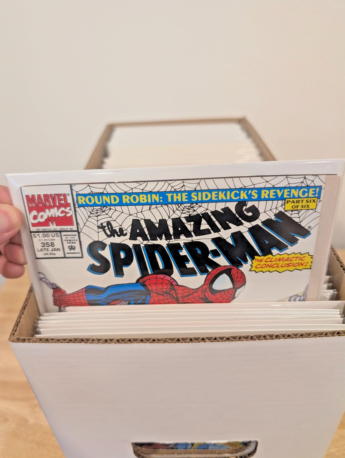 129 Spider-Man Comic Short Box Lot Amazing, McFarlane, Giant Size, Spectacular