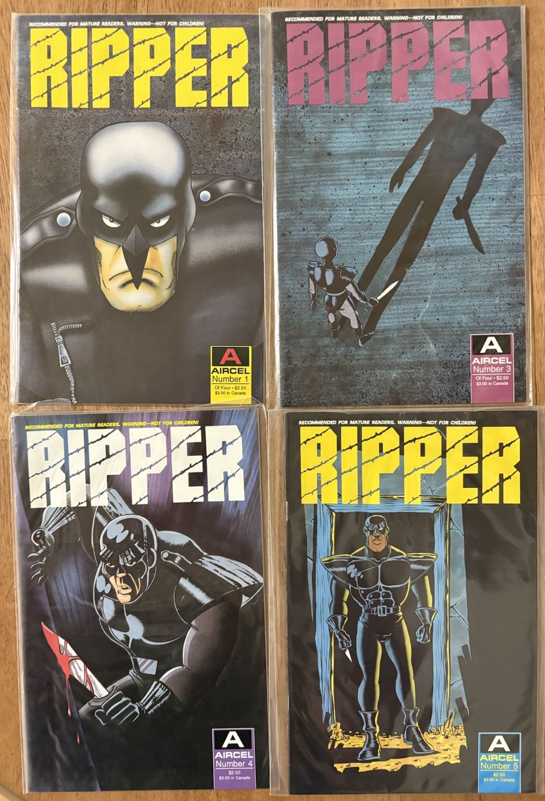 RIPPER 1989 AIRCEL NO. 1, 3, 4, 5 NM