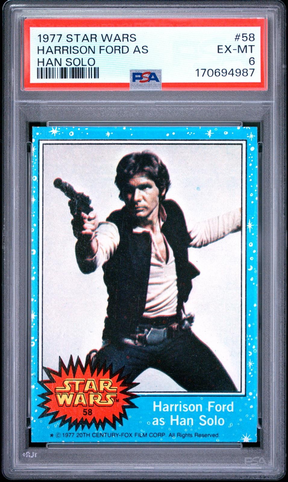 1977 Star Wars #58 Harrison Ford As Han Solo PSA 6
