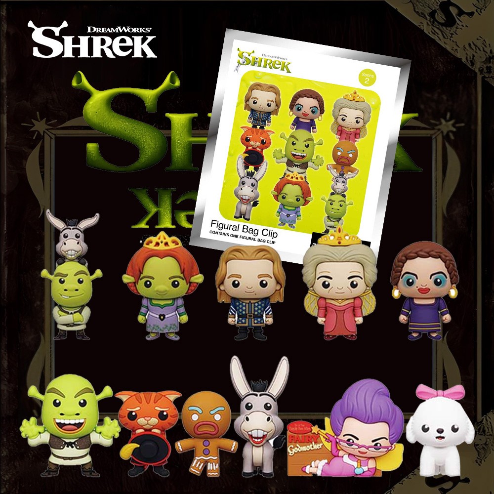 Official Shrek Character 3D Foam Bag Clip Blind Bag Keychain NEW