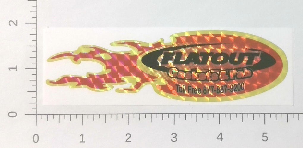 Vintage Flatout Gaskets Fab Racing Flame Advertising Sticker Decal