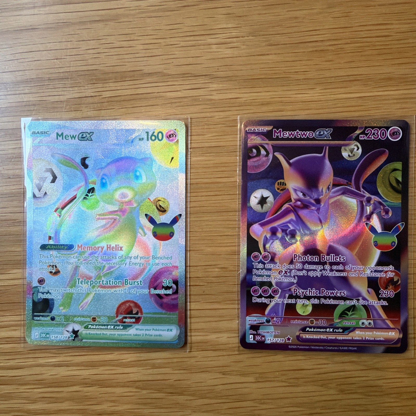 Pokémon TCG 30th Anniversary Mew ex & Mewtwo ex FUTURISTIC RARES