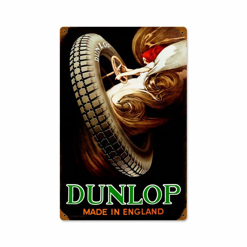 DUNLOP TIRE MADE IN ENGLAND WOMAN DRIVING 24