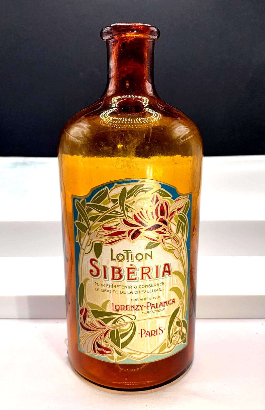 Brilliant  Antique Lorenzy-Palanco, ‘Siberia’ perfume lotion bottle.  1920.