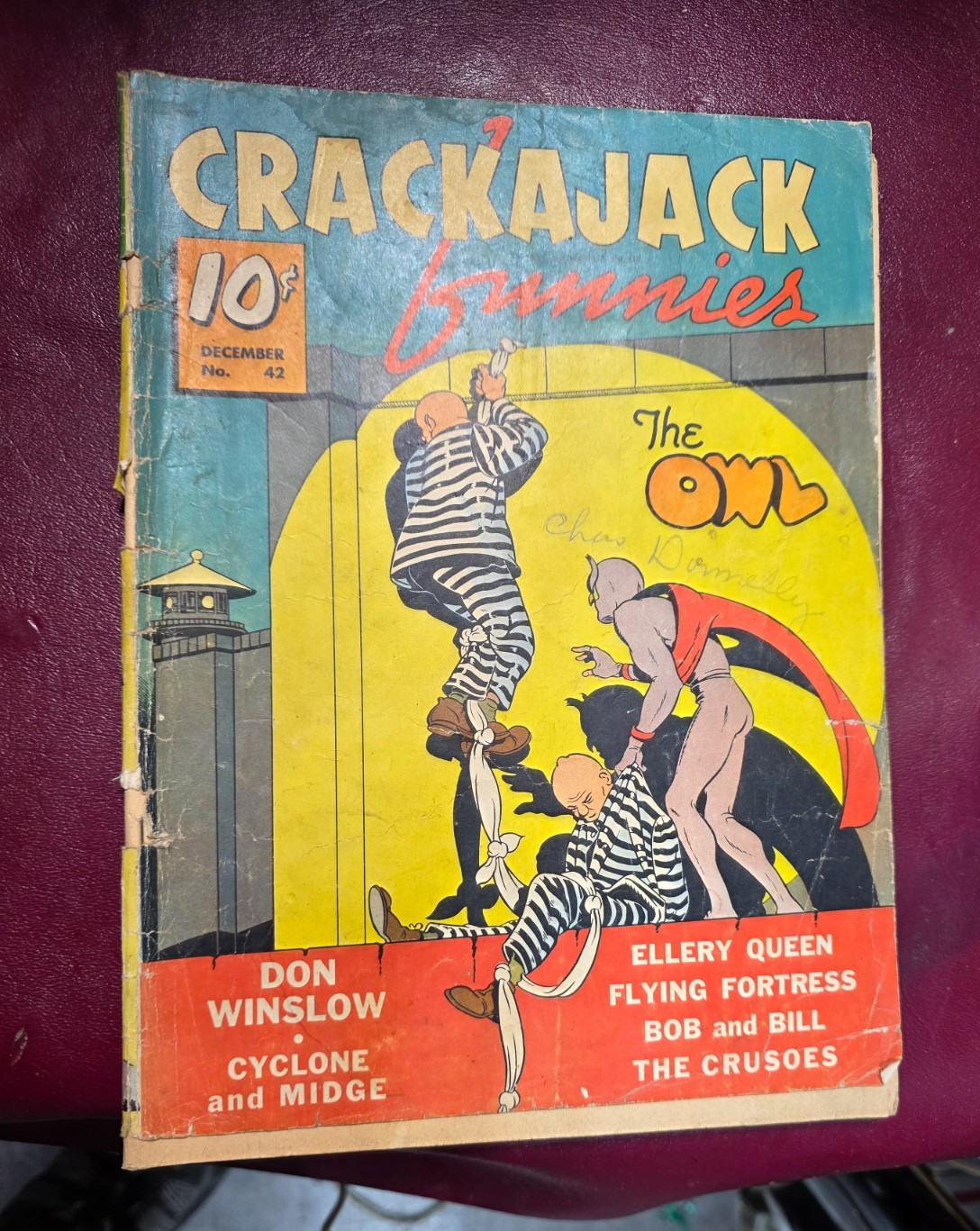 CRACKAJACK FUNNIES #42 1941 THE OWL DON WINSLOW RARE GOLDEN AGE COMICS