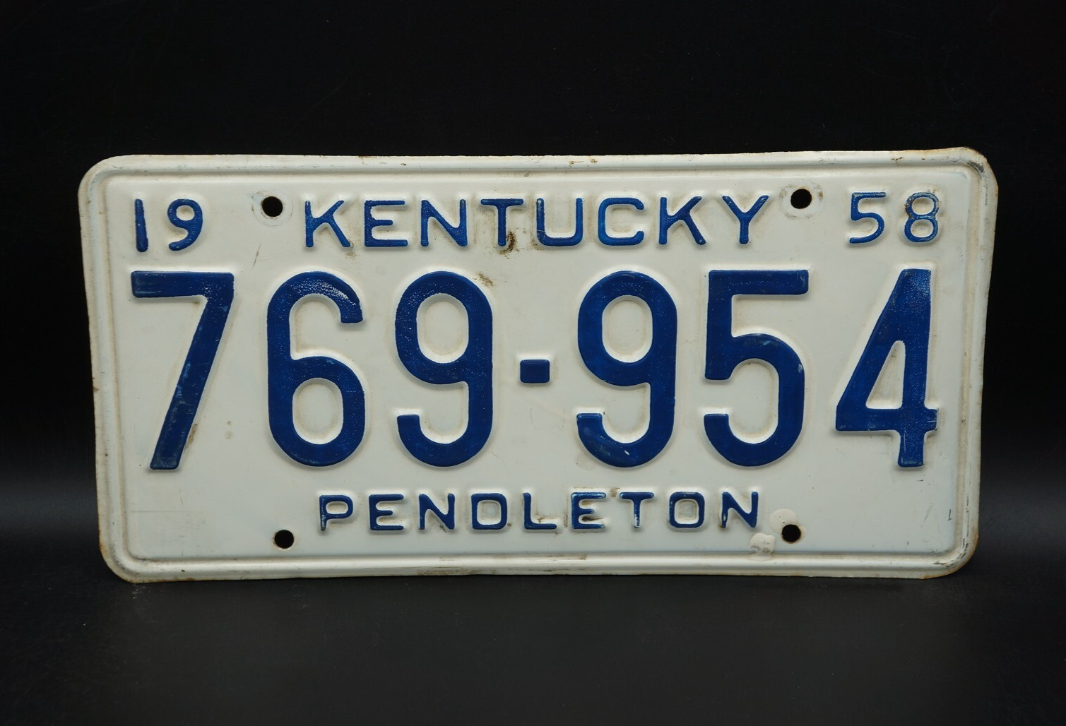1958 PENDLETON County KENTUCKY License Plate