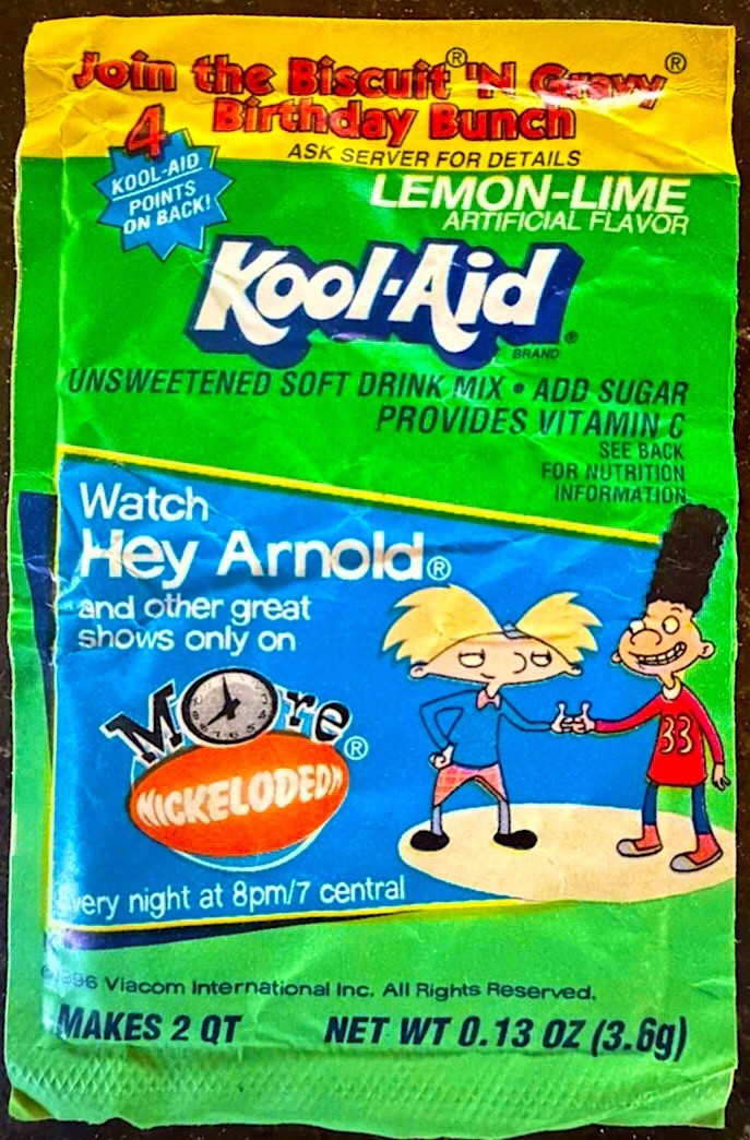 VERY rare vintage 90s bob evans nickelodeon hey arnold kool-aid koolaid packet