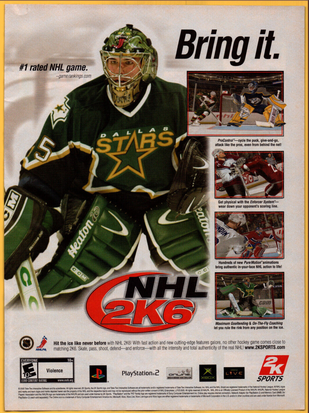 NHL 2K6 Hockey 2K Sports - Video Game Print Ad / Poster Promo Art 2005