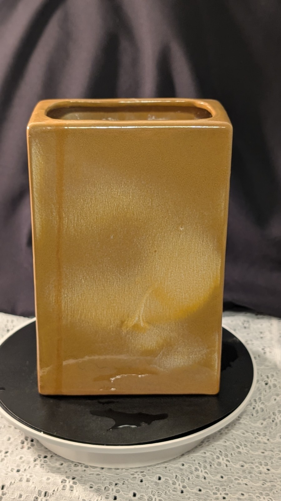 Early Frankoma Pottery #63 Rectangle Pillow Vase Desert Gold 1930s-1950s MINT