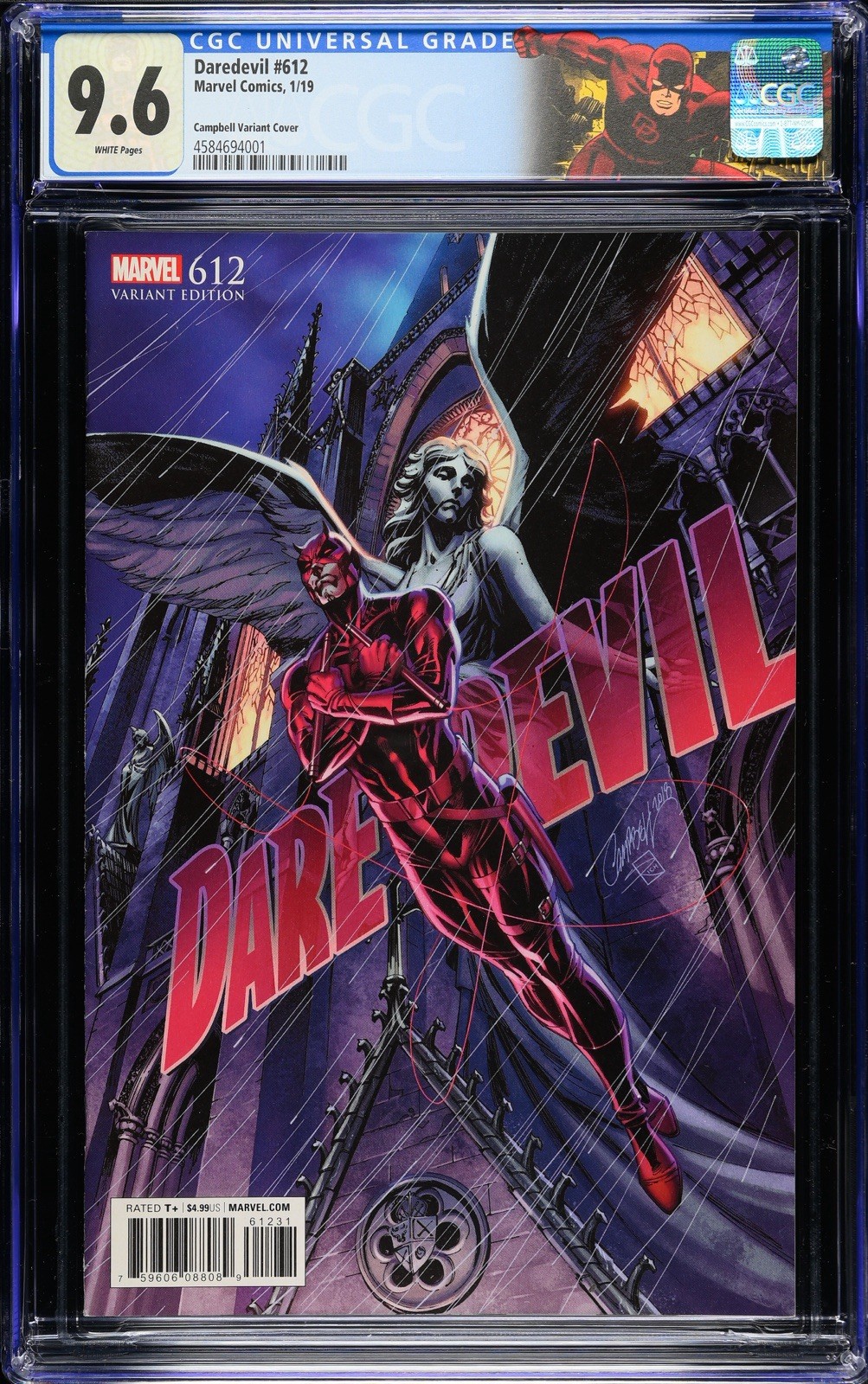Daredevil #612 CGC 9.6 Custom Label 1:100 J Scott Campbell Variant Marvel 2019