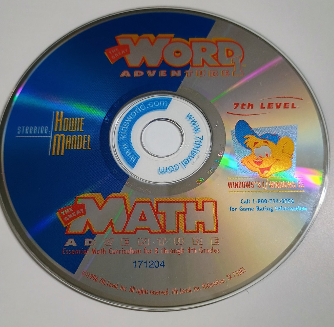 Lil' Howie's Word Math Adventure CD-ROM (Disc Only, 1997) - Vintage Win95