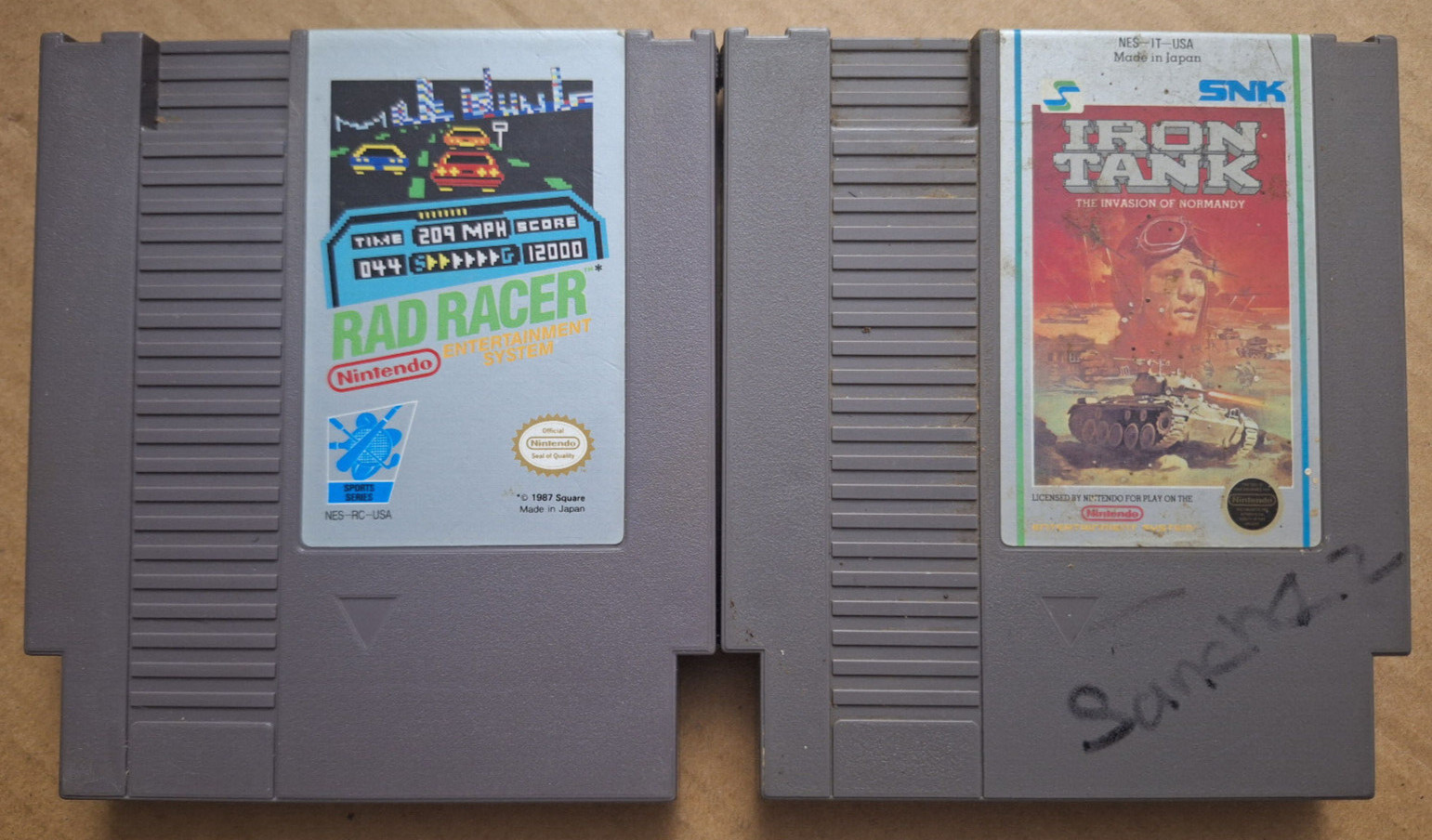 Iron Tank + Rad Racer Nintendo Entertainment System NES Lot Cart Only