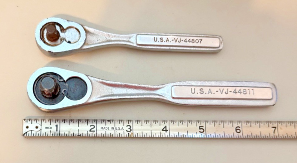 Vintage Craftsman VJ Series Teardrop Ratchet Set (2) 1/4\