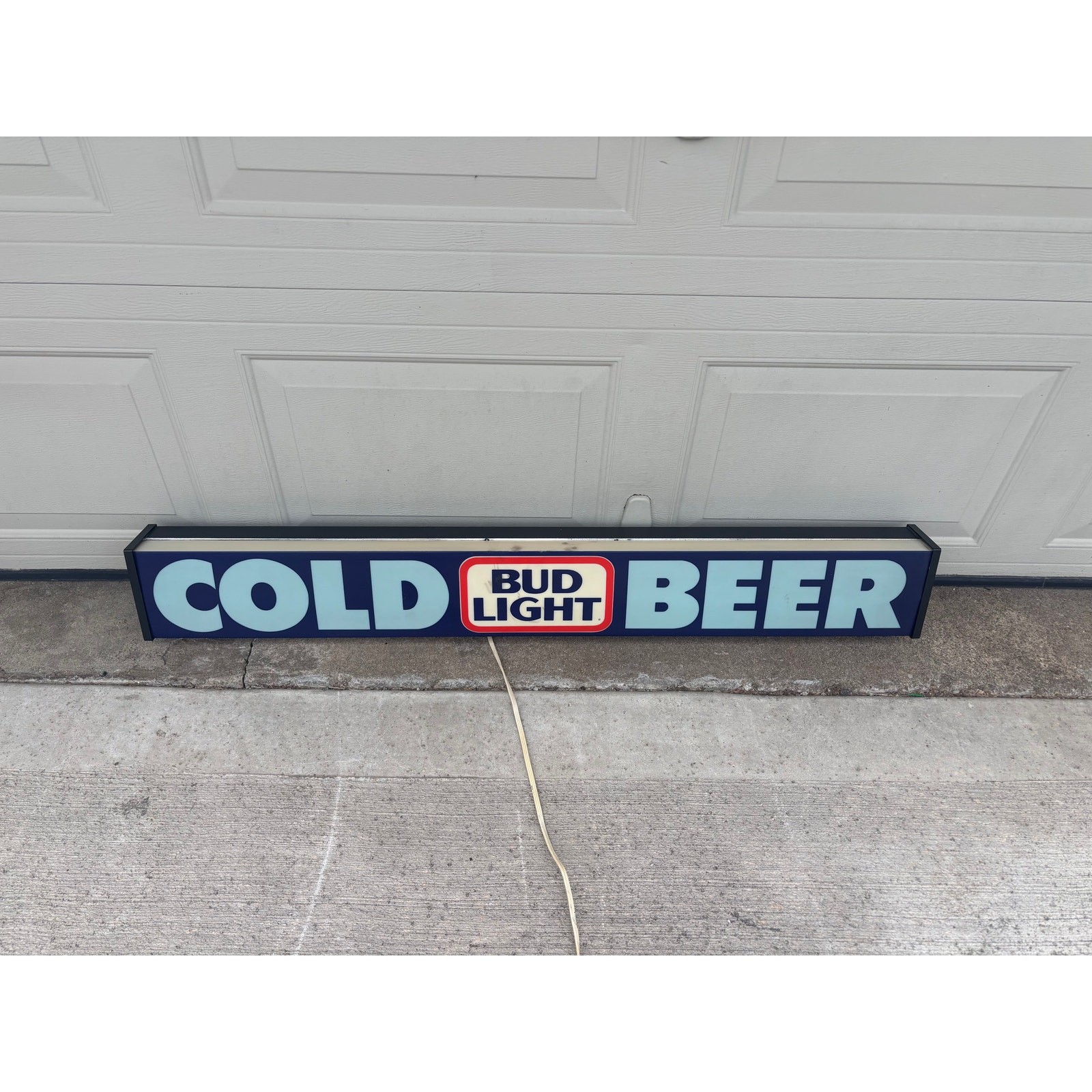 Vintage Bud Light Cold Beer 1980\'s Large Hanging Lighted Beer Sign Man Cave