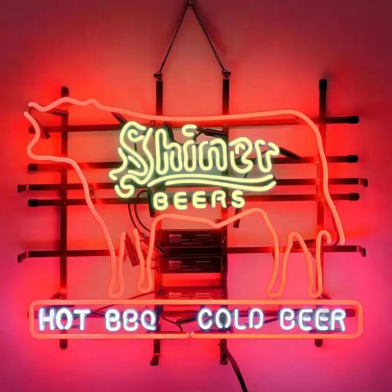 Shiner Beer Hot BBQ Cold Beer Neon Sign 24\