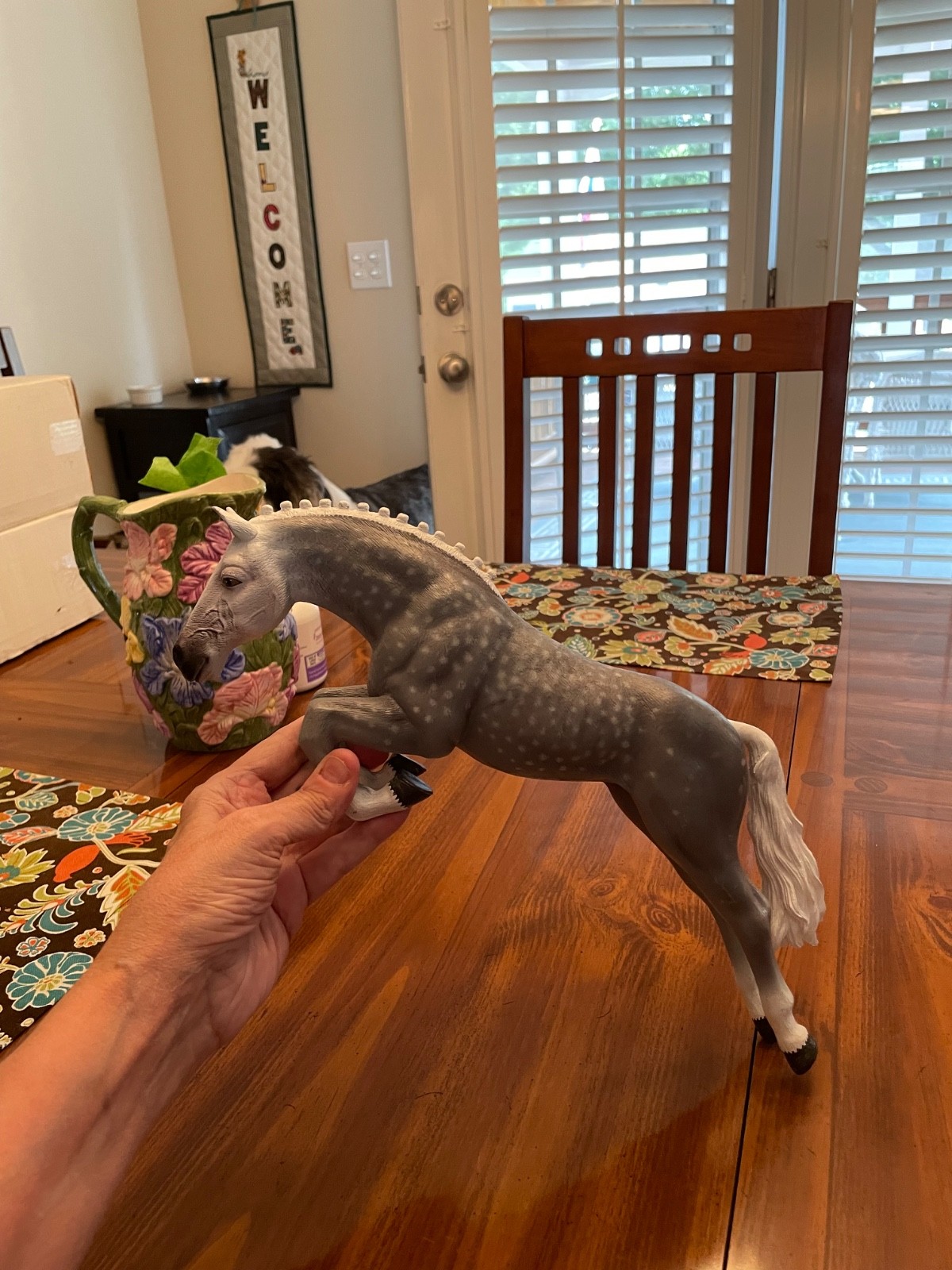 Vintage Nylint Jumping Dutch Warmblood in Dapple Grey Horse
