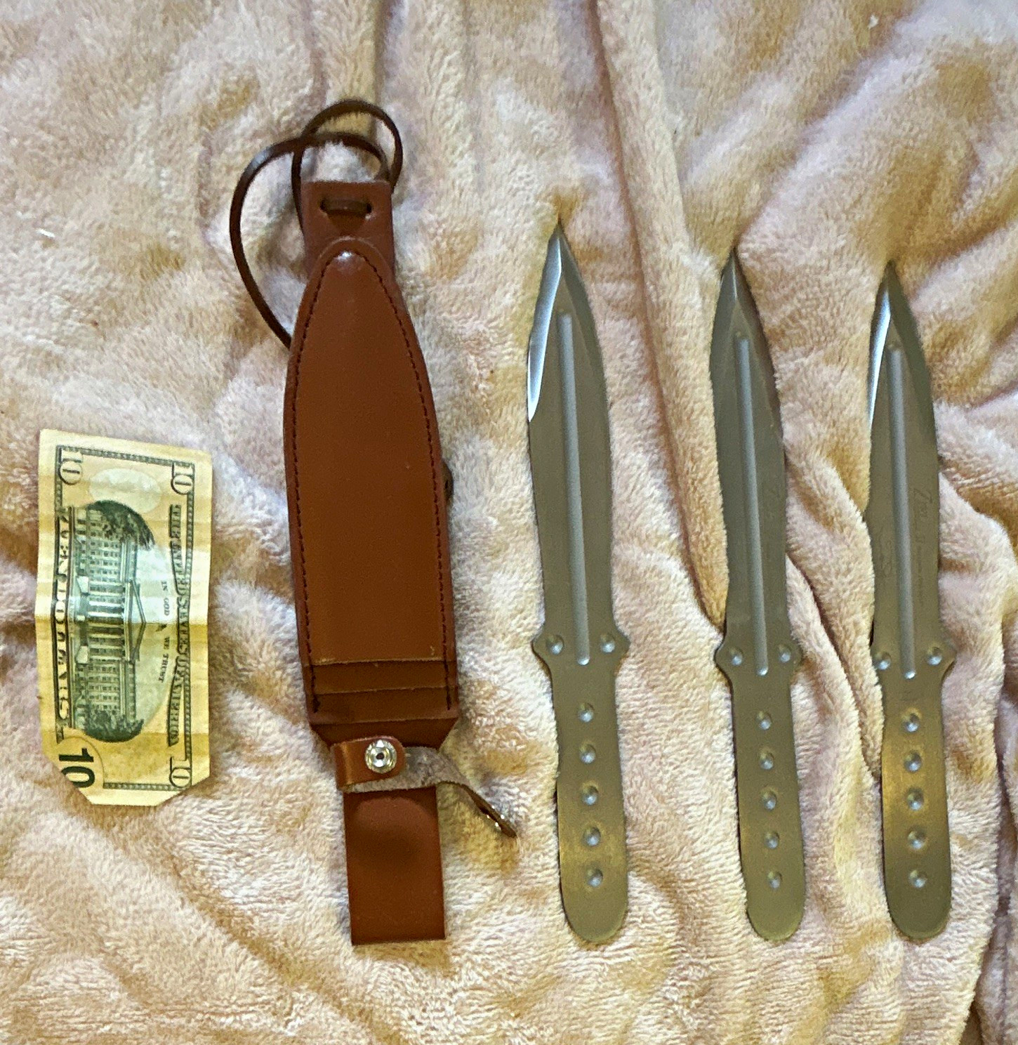 Zel Zytel II John Bailey Throwing Knife Set Stainless Full Tang Sheath 1995