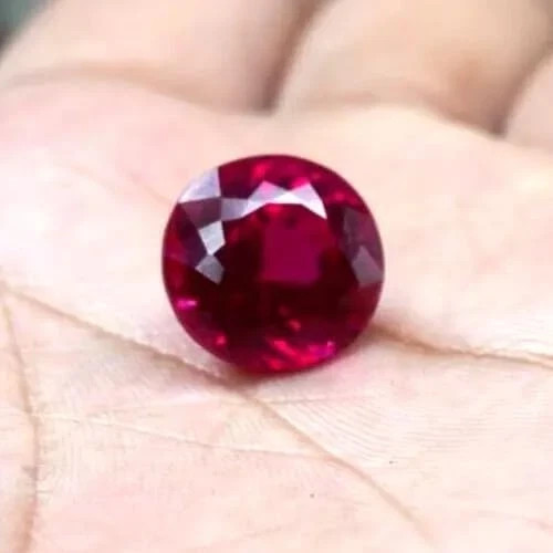 8 Ct+ Burmese Certified Natural Red Ruby Flawless Round Cut Loose Gemstone