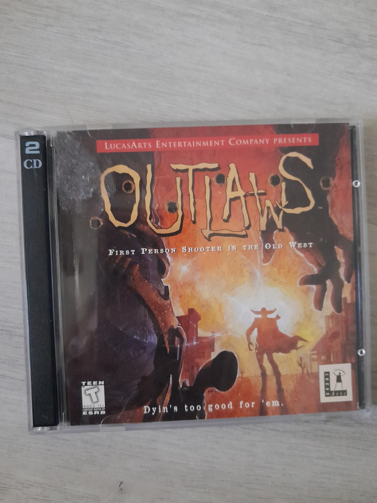 1997 LucasArts Outlaws Windows 95 First Person Shooter PC Video Game