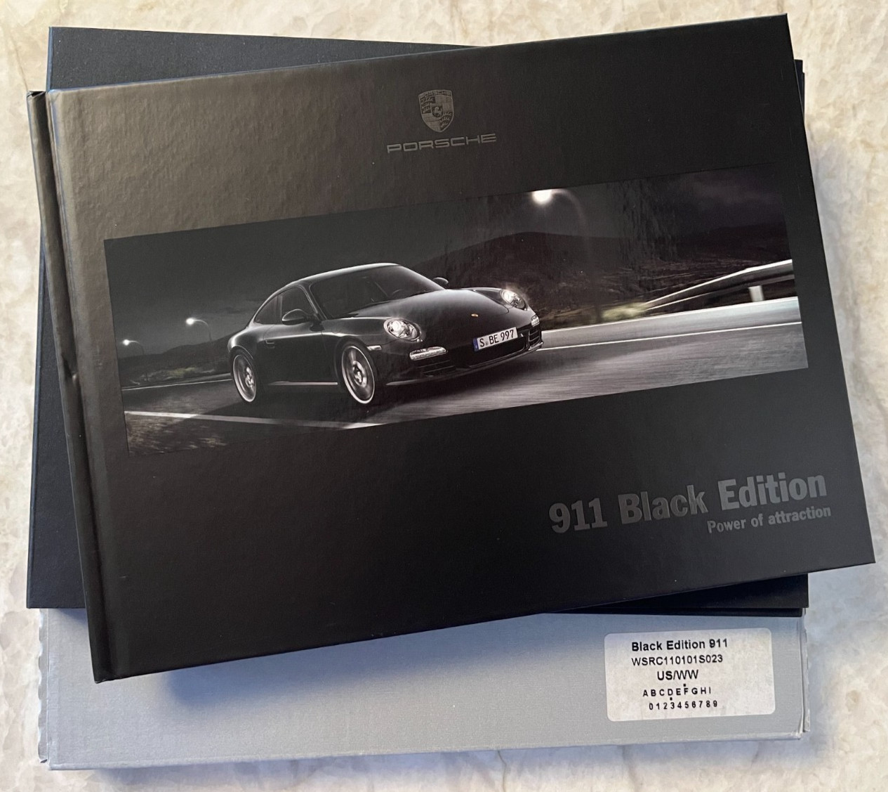 PORSCHE 911 997 BLACK EDITION HARDBACK PRESTIGE SALES BROCHURE USA 2011 - 2012