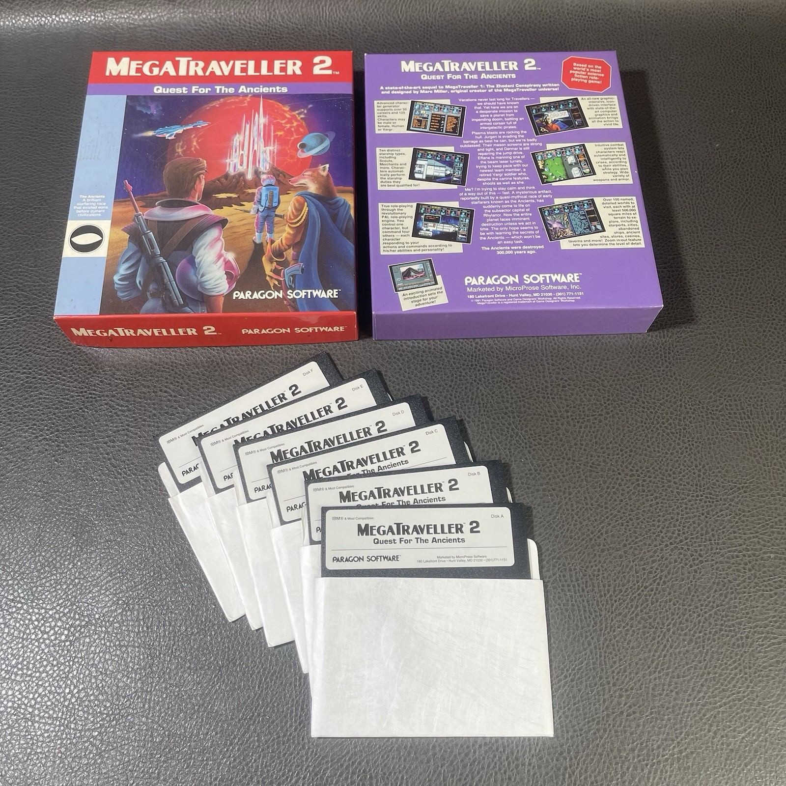MegaTraveller 2 Quest For The Ancients Paragon Software PC 5.25 Floppy IBM Games