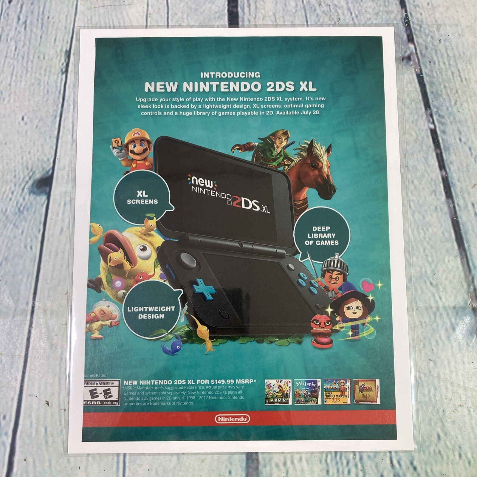 2017 Nintendo 2DS XL Gaming System Print Ad/Poster Promo Art Magazine Page