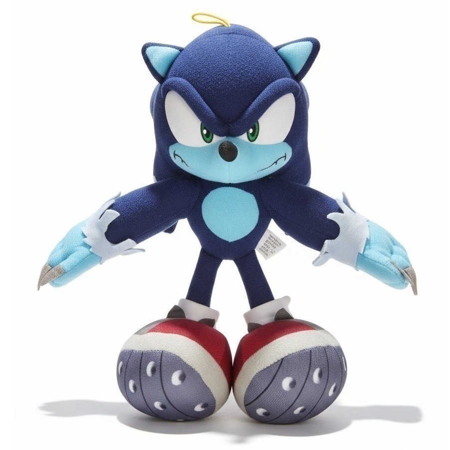 SEGA Sonic the Werehog Children\'s Plush Toy 13in Blue Sonic Unleashed Soft Claws