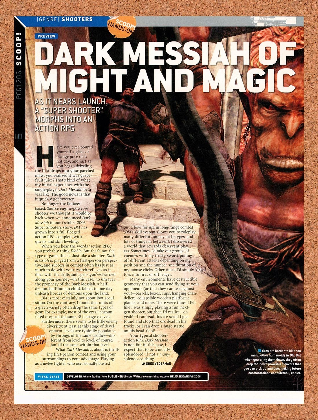 2006 Might And Magic Dark Messiah PC Original Advertisement / Retro Promo vr2