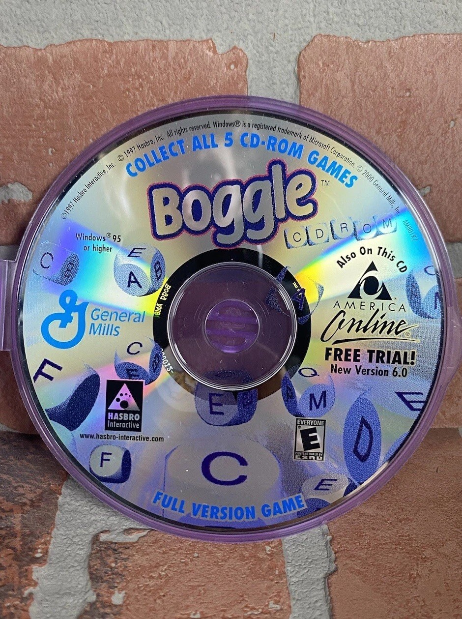 Boggle PC Games Ultimate CD-Rom Full Version Game AOLgeneal Mills 1997