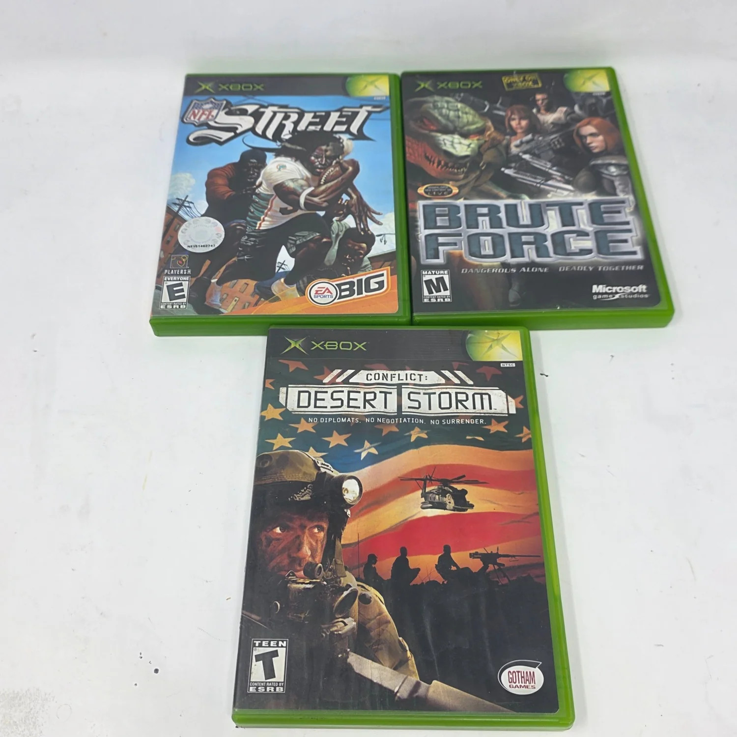 Lot of 3 Xbox Games Conflict Desert Storm Brute Force NFL Street