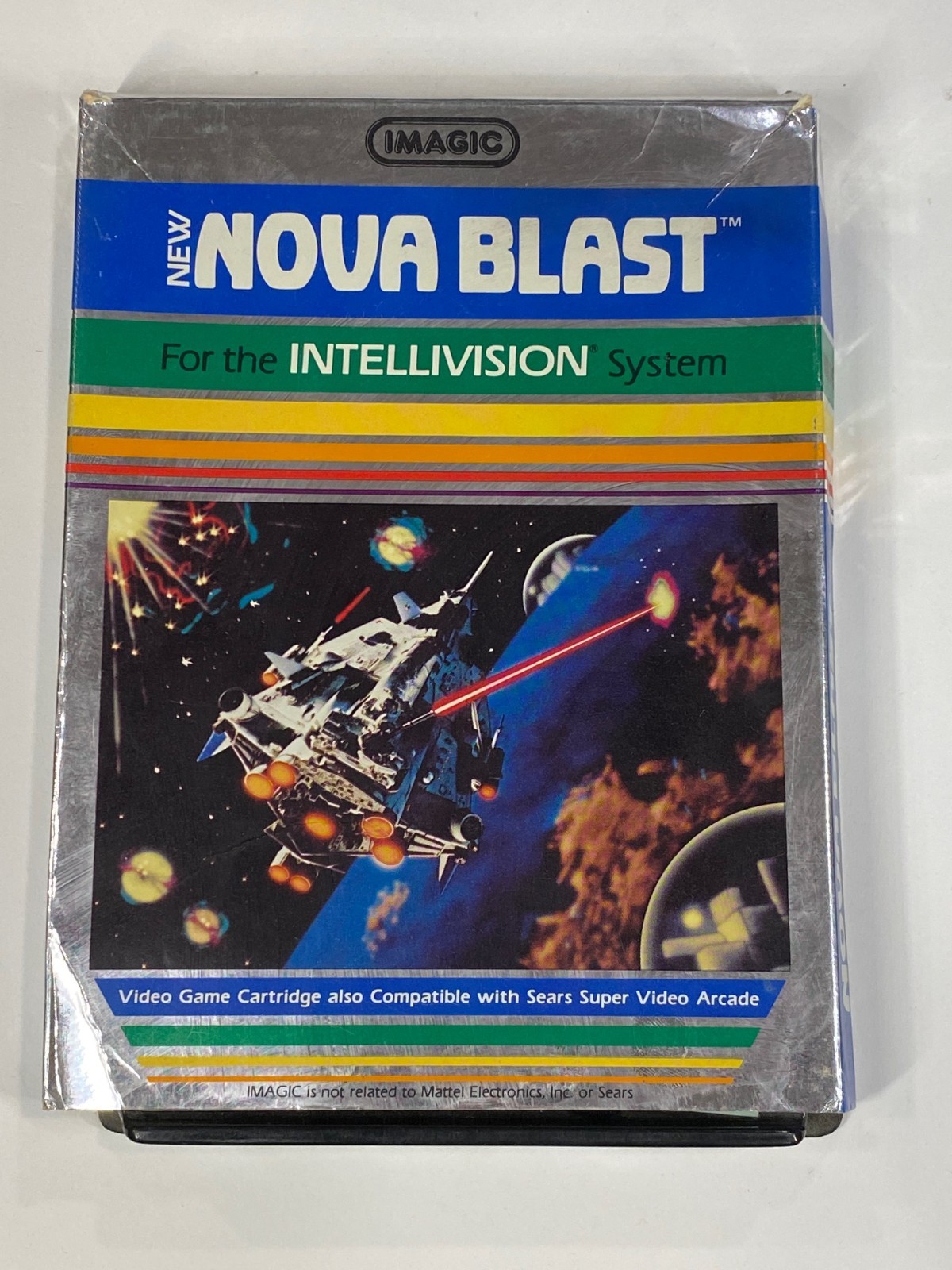 CiB Intellivision Nova Blast Video Game Cartridge Manual box overlays COMPLETE