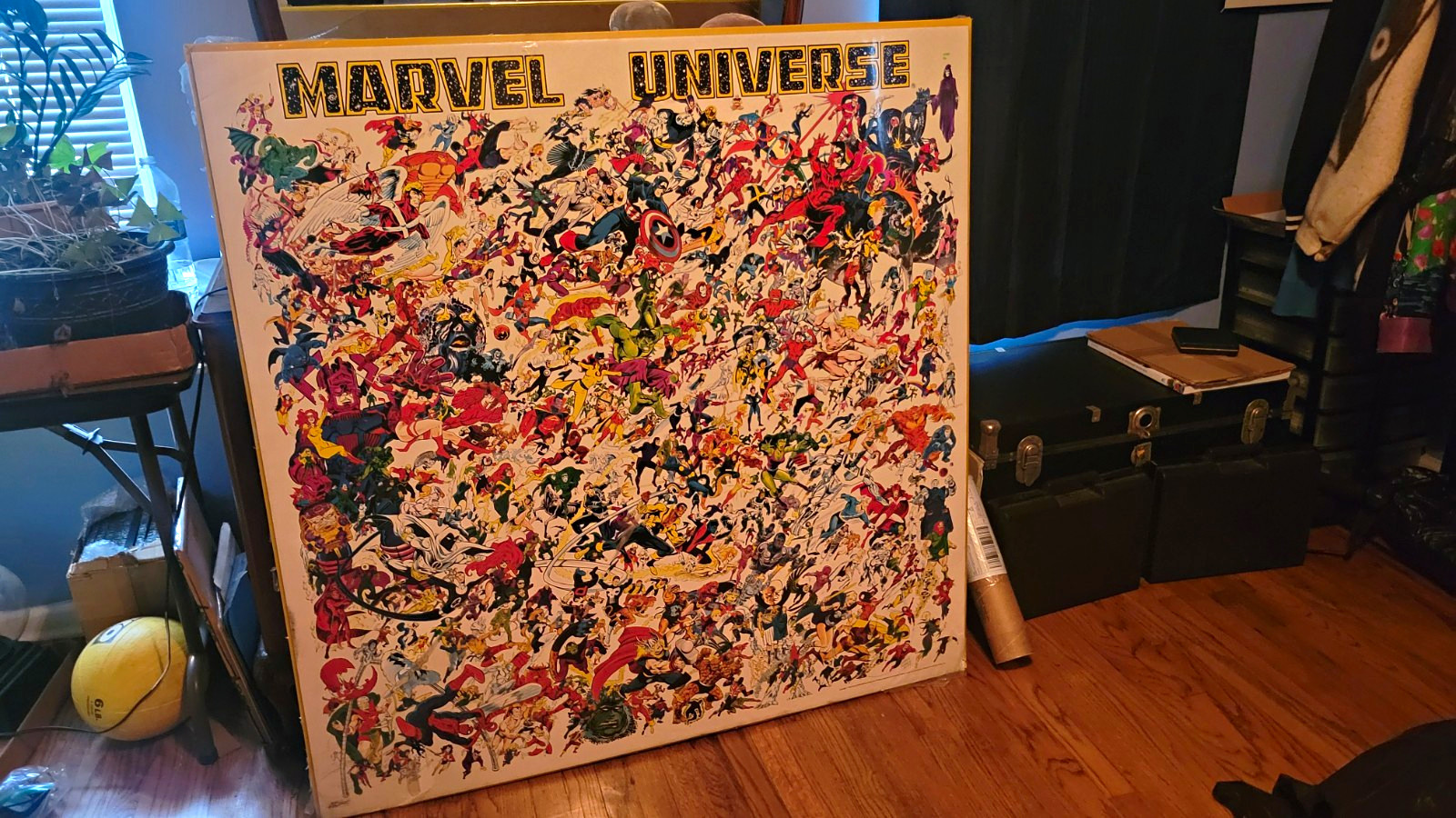 Marvel Press 1988 Marvel Universe Framed Poster - Romita Spider-Man Hulk 48x50