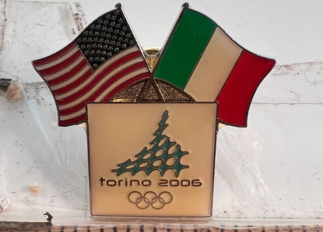2006 Torino  /Americian Flags hat/lapel pinback.