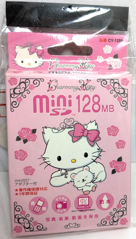 Vintage Sanrio Charmmy Kitty miniSD 128MB Memory Card Pink Kawaii Y2K Japan