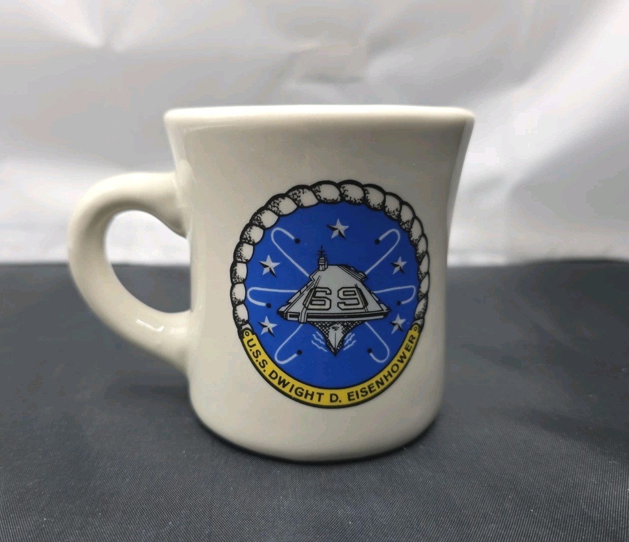 US Navy USS Dwight D. Eisenhower CVN-69 Heavy Victor Diner Mug Mil-Art China Co.