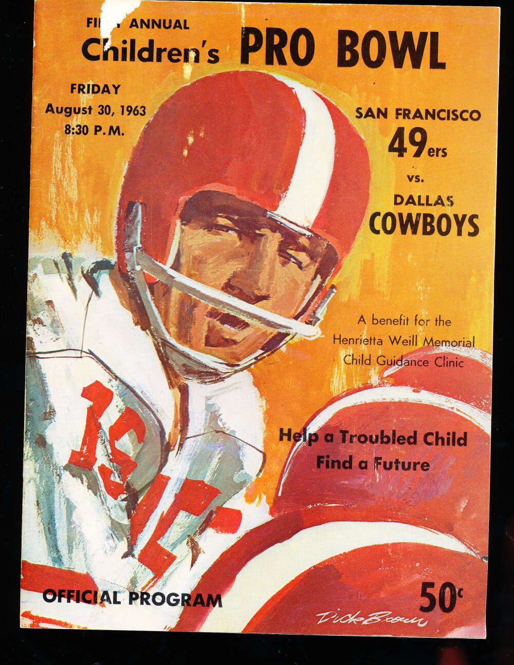 8/30 1963 San Francisco 49ers vs Dallas Cowboys program bakersfield bxsf