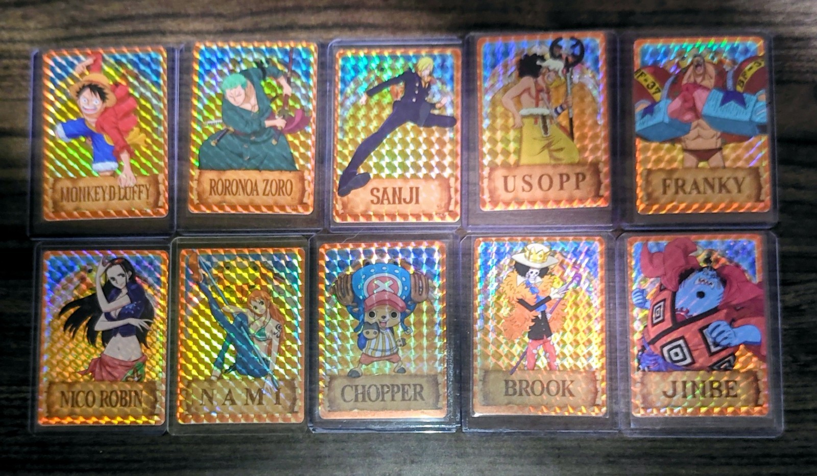 One Piece Lot Of 10 Holo Sticker Cards Series 2 Featuring Straw Hat Crew
