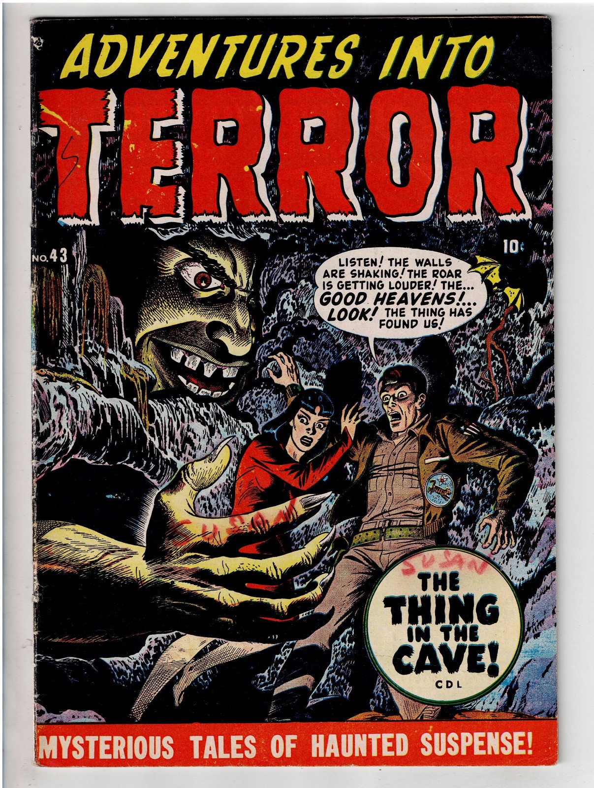 ADVENTURES INTO TERROR #43 (1950) RARE NICE CONDITION 1ST HORROR ISSUE IN TITLEA