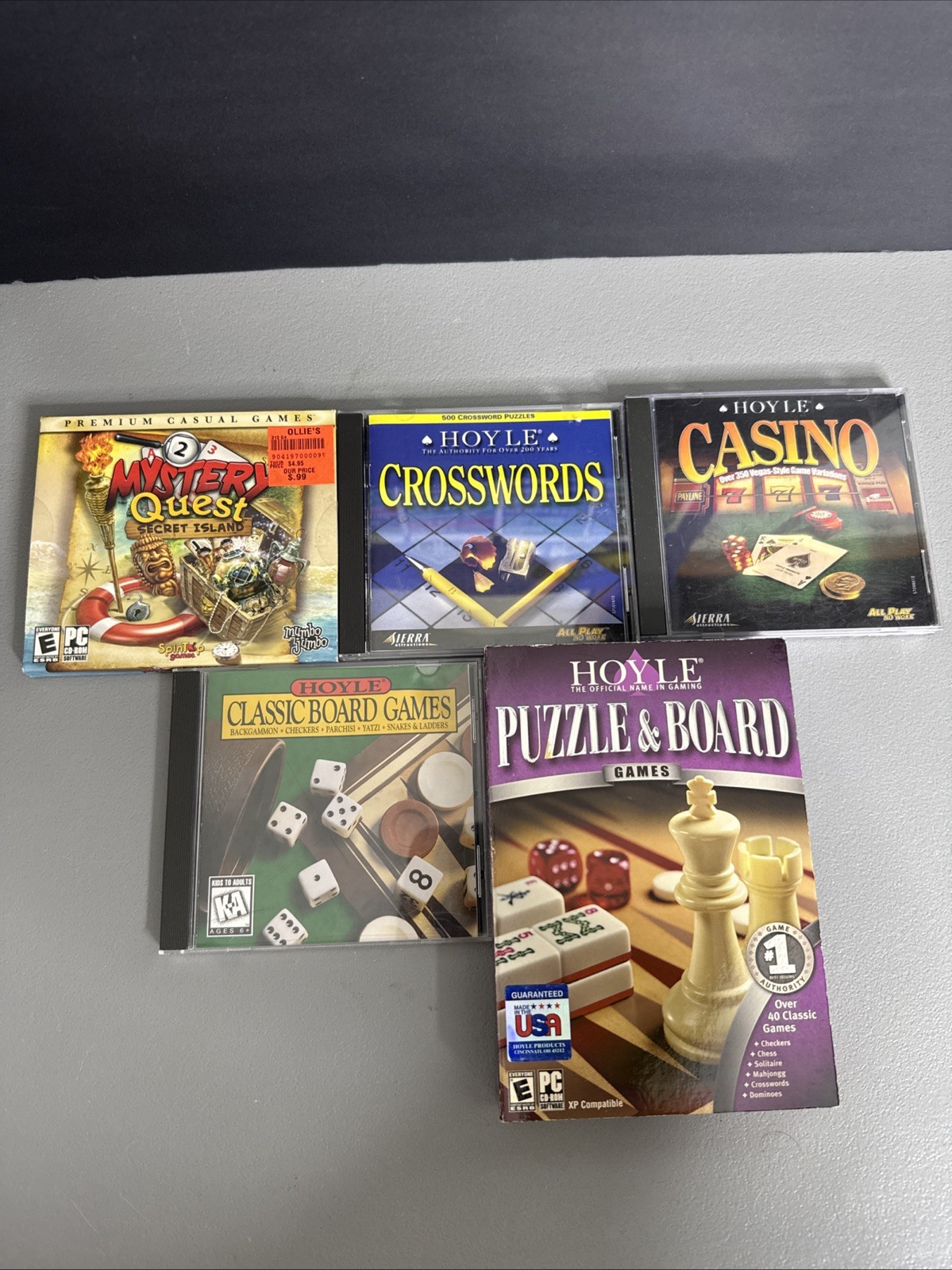 PC CD-ROM Game Lot Of 5 - Hoyle Casino, Mystery, & More - Untested