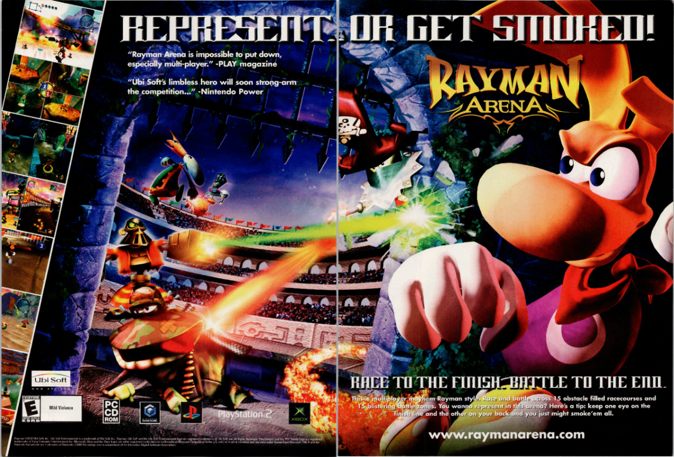 Ubisoft Rayman Arena Print Ad/Poster 2002 Vintage Video Game Print PS2 Xbox