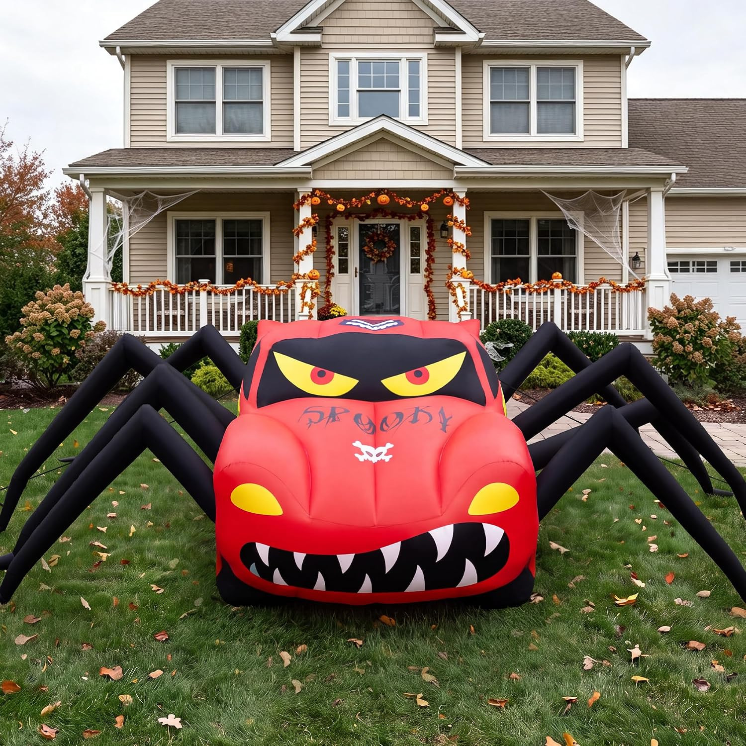 Super Giant 19.7 FT Halloween Inflatables Spider Car Outdoor Decorations